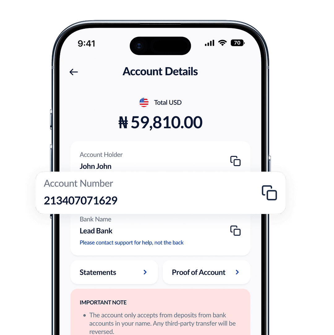 USD & EUR virtual accounts